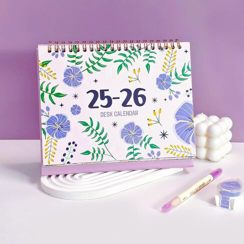 Aesthetic Desk Calendar 2025-2026, Beautiful Small 25-26 Flip Desktop Calendar for Planning and Organizing In Your Home, School or Office, Runs from October 2025 until December 2026 in Kuwait
