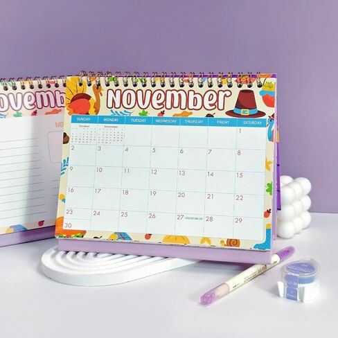 Aesthetic Desk Calendar 2025-2026, Beautiful Small 25-26 Flip Desktop Calendar for Planning and Organizing In Your Home, School or Office, Runs from October 2025 until December 2026 in Kuwait