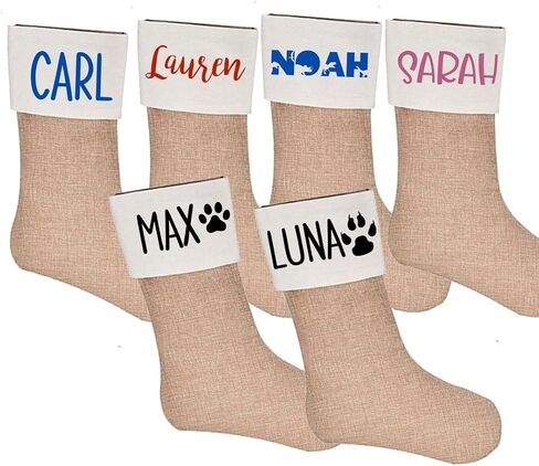 Customized Stockings For Christmas, Luxury Christmas Stockings Farmhouse Decor, Personalized Christmas Stockings With Names For Family And Dog, Burlap Christmas Stockings in Saudi Arabia