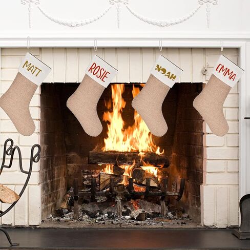 Customized Stockings For Christmas, Luxury Christmas Stockings Farmhouse Decor, Personalized Christmas Stockings With Names For Family And Dog, Burlap Christmas Stockings in Saudi Arabia