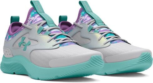 Under Armour Girls Pre School Infinity 2.0 Print Alternate Closure Running Shoe, (102) Halo Gray/Provence Purple/Radial Turquoise, 12 Little Kid in Saudi Arabia