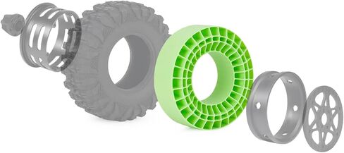 Silicone Rubber Insert Foam for 132-134mm (5.25" OD) 2.2" Tires (Green 4pcs) in Saudi Arabia