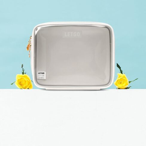 Small Clear Makeup Bags for Purse-Mini Clear Toiletry Bag,Travel Size Toiletries Clear Cosmetic Bags Travel Essentials Beach Bag Car Pool Accessories for Women Men (Mini White) in Kuwait