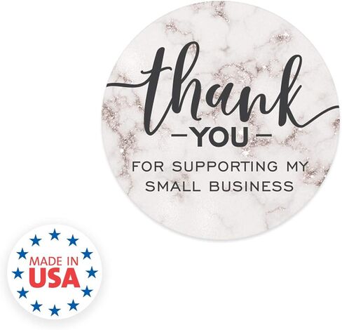 2" Black Kraft Thank You for Supporting My Business Stickers / 500 Brown Kraft Small Business Labels/Customer Appreciation Thanks Round Package Envelope Seals/Made in The USA in Saudi Arabia