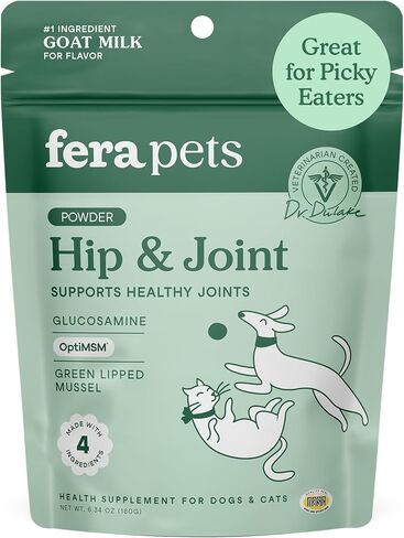 Fera Pets Goat Milk - مكملات تهدئة للكلاب والقطط - Ashwagandha ، L -theanine ، و Fame Flower - يدعم الإغاثة والاسترخاء - من أجل أكلة صعب الإرضاء - 60 ملعقة شاي in Kuwait