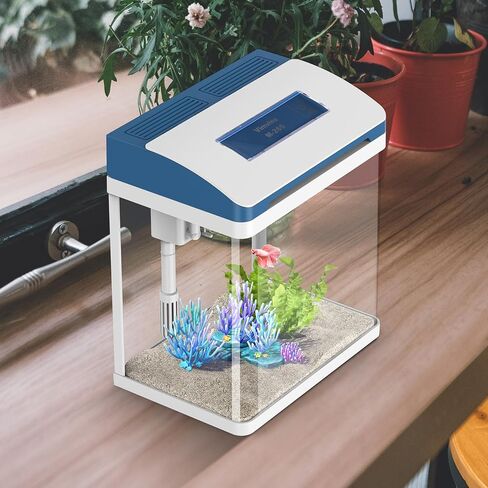 Betta Fish Tank 2 Gallon Glass Aquarium Starter Kit و Small Fish Tank with Filter and Light. in Kuwait