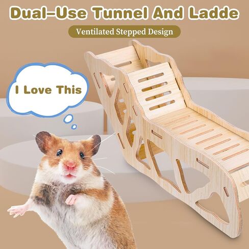 Hjzhi متعددة الهامستر المخبأ ونفق الاستكشاف ، Hamsters الخشبية منزل مع تسلق الهامستر سلم المستكشف ل gerbils hamsters الحيوانات الأليفة الصغيرة in Kuwait