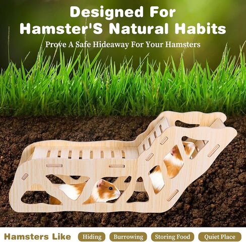 Hjzhi متعددة الهامستر المخبأ ونفق الاستكشاف ، Hamsters الخشبية منزل مع تسلق الهامستر سلم المستكشف ل gerbils hamsters الحيوانات الأليفة الصغيرة in Kuwait