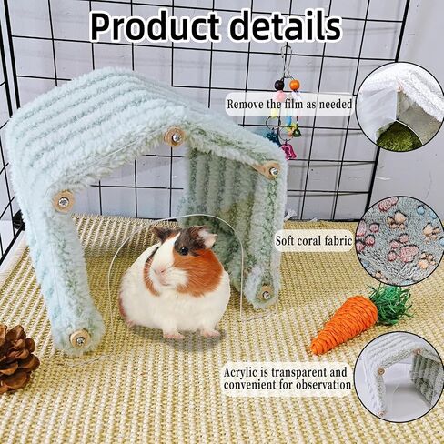 Guinea Pig Hideout Tunnel Rabbit Hide House Detachable Hiding Hut for Hamster Bunny Chinchilla Hedgehog Small Animal (Pink) in Saudi Arabia