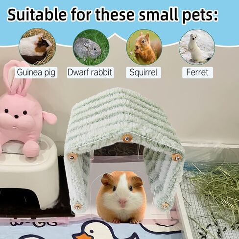 Guinea Pig Hideout Tunnel Rabbit Hide House Detachable Hiding Hut for Hamster Bunny Chinchilla Hedgehog Small Animal (Pink) in Saudi Arabia