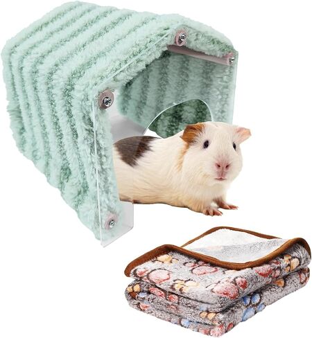 Guinea Pig Hideout Tunnel Rabbit Hide House Detachable Hiding Hut for Hamster Bunny Chinchilla Hedgehog Small Animal (Pink) in Saudi Arabia