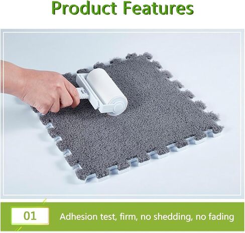 15 PCS FOAM FOAM FLOOR PLUSH FOAM FOAM MAT EVA FOAM Square Square Interlocking Parming with Border Pluffy Pluffy Pluffy Anti Glivsaws Playmats Floormats （12x12x0.4inch） in Kuwait