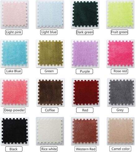 15 PCS FOAM FOAM FLOOR PLUSH FOAM FOAM MAT EVA FOAM Square Square Interlocking Parming with Border Pluffy Pluffy Pluffy Anti Glivsaws Playmats Floormats （12x12x0.4inch） in Kuwait