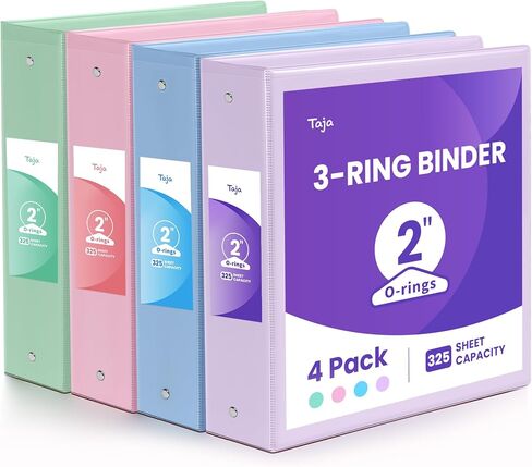 1 Inch Binders 3 Ring 4 Pack, PVC Free View Binder (Fits 8.5" x 11" Letter Size Papers), Perfect for School & Office Supplies, Pastel Colors in Saudi Arabia