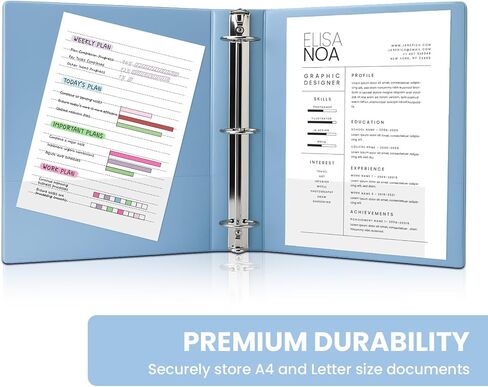 1 Inch Binders 3 Ring 4 Pack, PVC Free View Binder (Fits 8.5" x 11" Letter Size Papers), Perfect for School & Office Supplies, Pastel Colors in Saudi Arabia