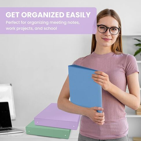 1 Inch Binders 3 Ring 4 Pack, PVC Free View Binder (Fits 8.5" x 11" Letter Size Papers), Perfect for School & Office Supplies, Pastel Colors in Saudi Arabia