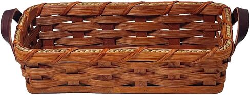 Oak Cracker Server Basket Leather Handles (Blue) in Kuwait