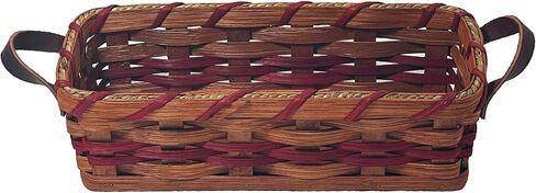 Oak Cracker Server Basket Leather Handles (Blue) in Kuwait