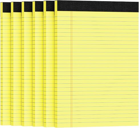 6pcs منصات قانونية 8.5 × 11 ، المفترسة 8.5 × 11.75 الكلية دفتر ملاحظات ، وكتابة منصات من الورق ، ومنصات الملاحظات الصفراء ، وأوراق وسادة المذكرة ، الخط الفتحة القانونية الضيقة ، و 30 ورقة/حزمة in Kuwait