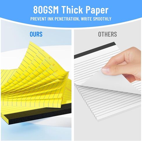6pcs منصات قانونية 8.5 × 11 ، المفترسة 8.5 × 11.75 الكلية دفتر ملاحظات ، وكتابة منصات من الورق ، ومنصات الملاحظات الصفراء ، وأوراق وسادة المذكرة ، الخط الفتحة القانونية الضيقة ، و 30 ورقة/حزمة in Kuwait