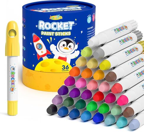36 Colors Tempera Paint Sticks, Washable Rocket Paint Sticks for Kids, Non-Toxic and Quick Drying in Kuwait