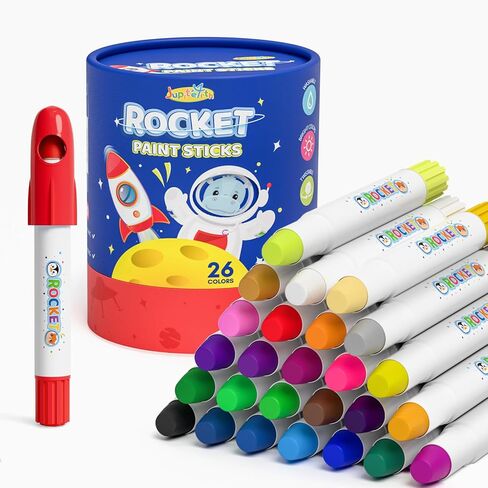 36 Colors Tempera Paint Sticks, Washable Rocket Paint Sticks for Kids, Non-Toxic and Quick Drying in Kuwait