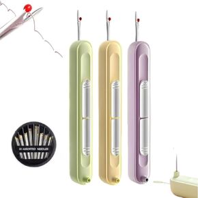 تم ترقيته الجديد 2 في 1 threader eedle threader ， eedle threadle for the thich stitch tool ، mini seamripper المحمولة ، لمستلزمات خياطة كروية كروية cross （3 pcs） in Kuwait