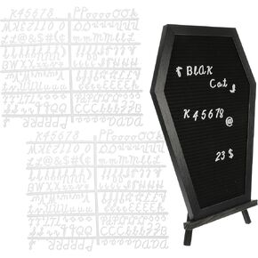Operitacx Coffin Letter Board with 354 Spooky Halloween Characters & Numbers, Wooden Stand and Canvas Bag, 16x11 Inches Coffin Shaped Gothic Decor Sign Halloween Decorations in Saudi Arabia