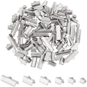 UniCraftale 60pcs 6 أحجام أطراف الشريط المستطيل مع المشابك الفولاذ المقاوم للصدأ الشريط الذهبي تنهي in Kuwait