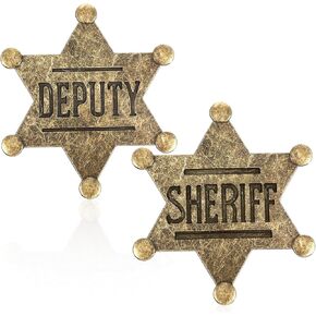 2 Pcs Metal Sheriff Badge Branded Sheriff Deputy Badge Sheriffs Badges Cowboy Party Decoration Police Badges Medallion Pins for School Carnival Prizes Party Bag Gift Fillers in Kuwait