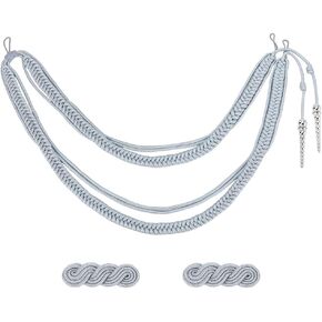 Webeedy 3 PCS apaults الكتف الرمادي Aiguillette كتف الحبل وشارة الكتف المضفر التقليدية للرجال النساء العسكريون زي Cosplay Costume DIY ملابس عيد الفصح عيد الفصح التبعية in Saudi Arabia