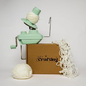 Happy Crafting Yarn Winder | Sage Green Hand-Operated Wool Winder with Extra-Wide Table Clamp | Yarn Ball Winder for Knitting, Crochet & Tufting | Essential Crafting Tool & Organizer in Saudi Arabia
