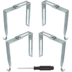 4 Packs Adjustable Cubicle Hanger, Wall Hooks Metal Universal Door Hangers with Screwdriver Fit 1-3/8" to 3-1/2" for Hats, Clothes and Bags(White) in Saudi Arabia