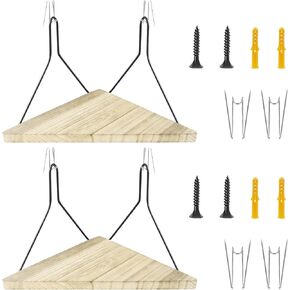 الرف الزاوية في القماش الجدار مع السنانير 11.8 بوصة ثلثية خشبية رف زاوية للركن لمكتب الجدران معروضة تخزين منظم لديكور عمل زارع صغير إطار صورة in Kuwait