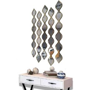 Water Drop Decorative Mirrors 3/5/10 Pieces in one pack Black, Silver, Gold, White | Wall Decor Mirror New Home Gift (Silver, 10 Pieces) in Saudi Arabia