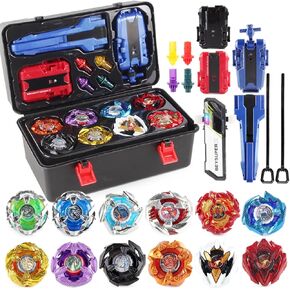 Battling Top Set, X Burst Gyro Toys 12 Spinning Tops 3 Launchers Combat BX Battling Game with Portable Storage Box Gift for Kids Children Boys 0671 in Saudi Arabia