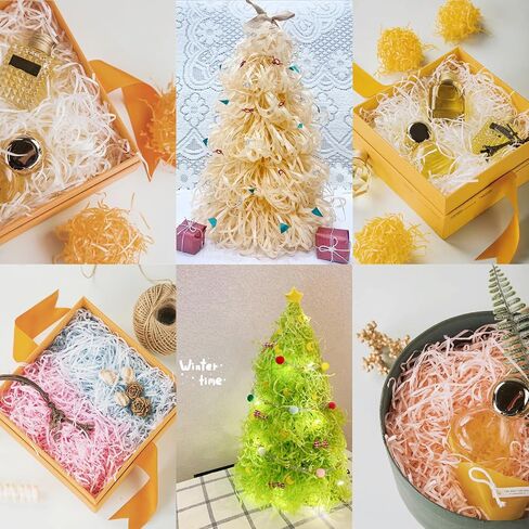 HMJIA Crinkle Cut Paper 7oz Shred Packing Grass Cushion Paper Streamer for Christmas Wedding Birthday Bridesmaid Engagement Craft Gift Boxes Bags Basket Filler Decoration (Kraft Paper) in Saudi Arabia