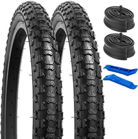 YUNSCM 20" Bike Tires 20x2.125/57-406 and 20" Bike Tubes Schrader Valve with 2 Rim Strips Compatible with 20x1.95 20x2.0 20x2.10 20x2.125 20x2.20 20x2.25 Bike Bicycle Tires and Tubes (Y-1150) in Saudi Arabia