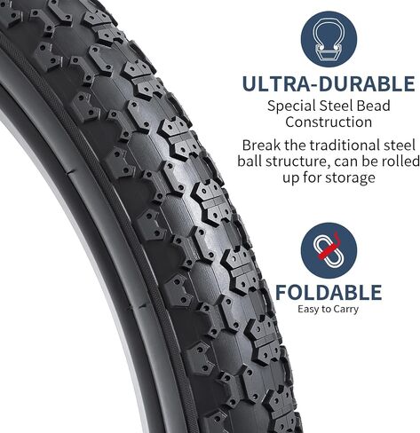 YUNSCM 20" Bike Tires 20x2.125/57-406 and 20" Bike Tubes Schrader Valve with 2 Rim Strips Compatible with 20x1.95 20x2.0 20x2.10 20x2.125 20x2.20 20x2.25 Bike Bicycle Tires and Tubes (Y-1150) in Saudi Arabia