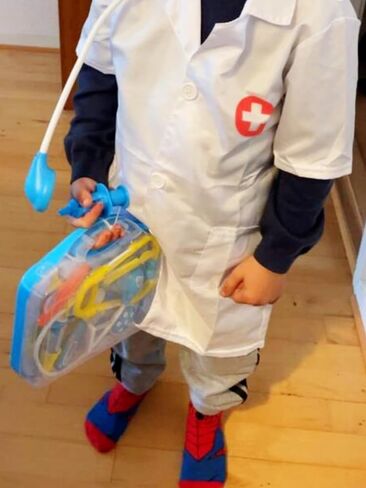 Toddler Doctor Kit - 12 قطعة وحمل Carry - Dr Pretend Play Toys Medical Toys ، تم تعيين أطباء الأطفال على 3-5 6-8 سنوات من العمر (Blue) in Kuwait