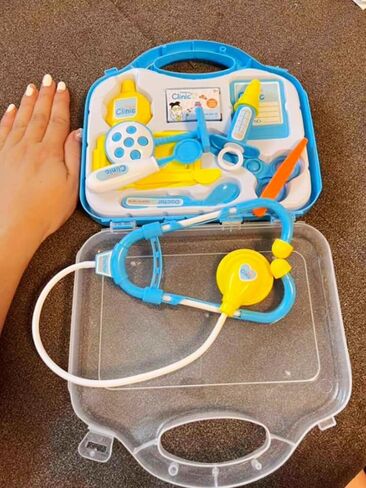 Toddler Doctor Kit - 12 قطعة وحمل Carry - Dr Pretend Play Toys Medical Toys ، تم تعيين أطباء الأطفال على 3-5 6-8 سنوات من العمر (Blue) in Kuwait