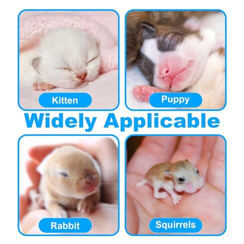 Pet Nursing Bottle for Newborn Animals,Kitten Bottle Feeding Kit Silicone Nipple for Kittens Puppys Rabbits Squirrel (Blue, Large) in Kuwait