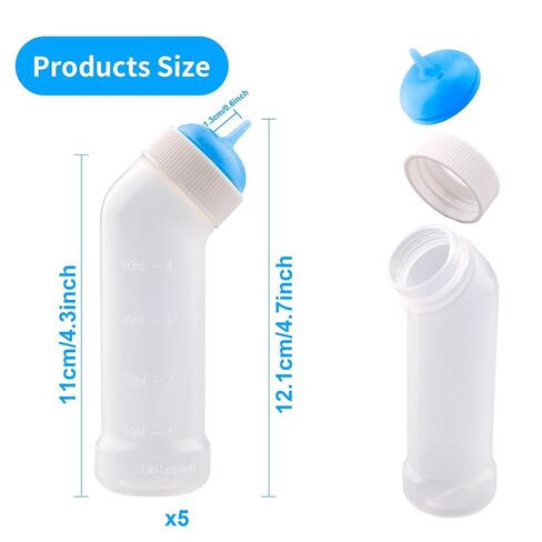 Pet Nursing Bottle for Newborn Animals,Kitten Bottle Feeding Kit Silicone Nipple for Kittens Puppys Rabbits Squirrel (Blue, Large) in Kuwait