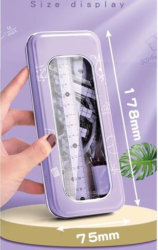 8 Pcs Pink Geometry Set Cute Compass Set with Maths Protractor Rulers, Math Set for Drawing Measuring Tools, Kawaii Ruler Kit for Class Women Girls School Supplies (Pink) in Kuwait