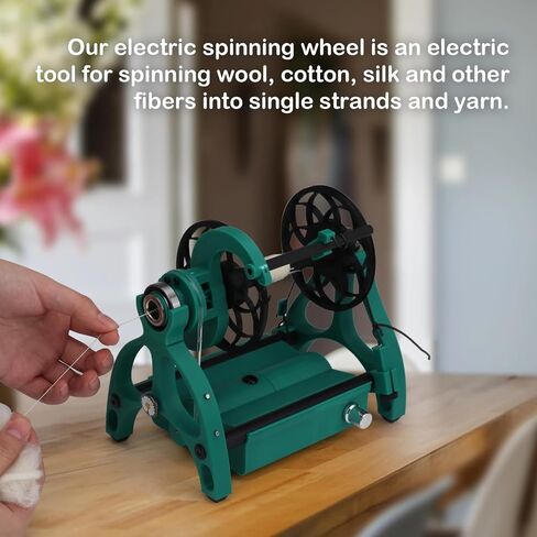 Electric Spinning Wheel, 12V Yarn Wrapping Machine with Speed Control and Forward/Reverse for Yarn Weaving and Mixed Roving Process in Saudi Arabia