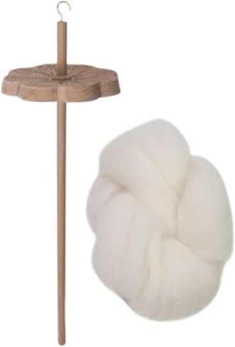 Top Whorl Drop Spindle Hand Carved Wood Yarn Spinner Wheel with Wool 11.02 Inch Yarn Winder for Hand Spinning Craft in Saudi Arabia