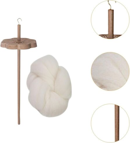 Top Whorl Drop Spindle Hand Carved Wood Yarn Spinner Wheel with Wool 11.02 Inch Yarn Winder for Hand Spinning Craft in Saudi Arabia