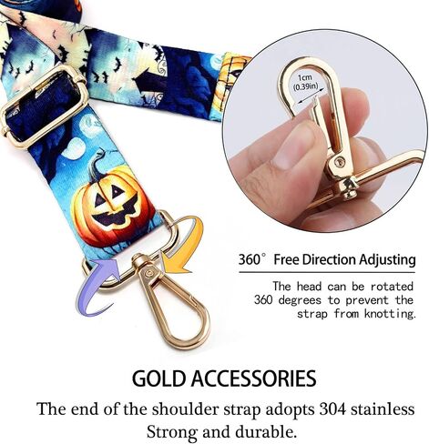 Dsigo Purse Strap, 1.5" Wide Gold Alloy Buckle Floral Printing Crossbody Shoulder Strap for Bag Handbag Crossbody Bags in Kuwait