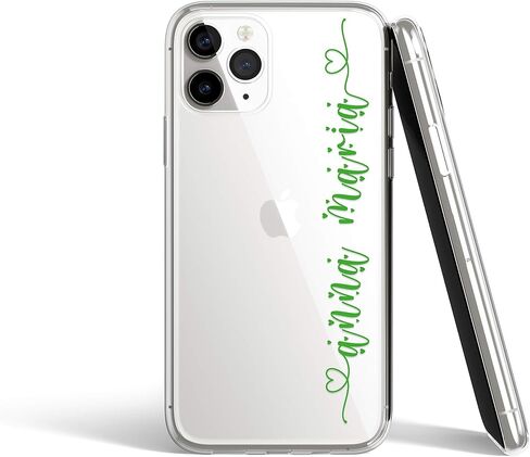 Custom Case For iPhone 12 Pro XR Xs Max 11 Pro Max 14 Pro Case Handwriting Clear Name Initials Monogrammed Cute Hearts Shockproof Protective Cover U194 in Saudi Arabia
