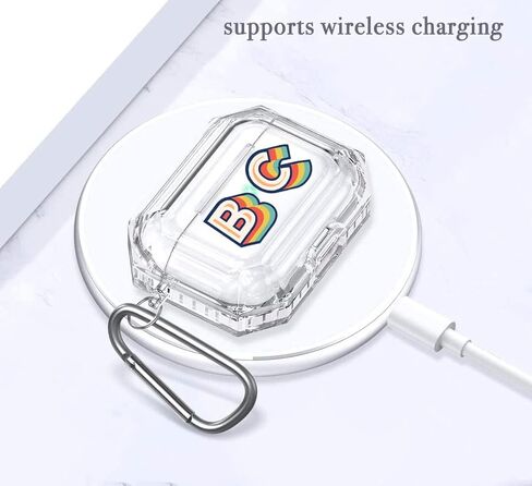 أحرف ثلاثية الأبعاد Case for AirPods 2 Pro مع سلسلة مفاتيح Clear Clear Detective Monogron Monogron for Pods 1 2 3 AP58 in Kuwait